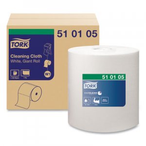 Tork TRK510105 Cleaning Cloth, 12.6 x 13.3, White, 1,100 Wipes/Roll