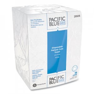 Georgia Pacific Professional GPC29506 Pacific Blue Select Disposable Patient Care Washcloths, 10 x 13, White, 55/Pack, 24 Packs/Carton