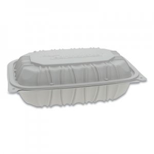 Pactiv PCTYCNW0207 Vented Microwavable Hinged-Lid Takeout Container, 9 x 6 x 2.75, White, 170/Carton