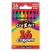 Cra-Z-Art CZA10200WM40 Crayons, 16 Assorted Colors, 16/Set