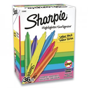 Sharpie SAN2133497 Pocket Style Highlighters, Chisel Tip, Assorted Colors, 36/Pack