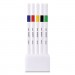 Uni-Ball UBC24828 EMOTT Porous Point Pens, Fine 0.4 mm, Assorted Ink, White Barrel, 5/Set