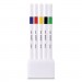 Uni-Ball UBC24828 EMOTT Porous Point Pens, Fine 0.4 mm, Assorted Ink, White Barrel, 5/Set
