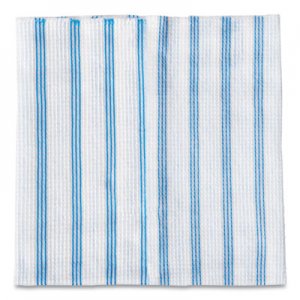 Rubbermaid Commercial HYGENE RCP2134283 Disposable Microfiber Cleaning Cloths, Blue/White Stripes, 12 x 12, 600/Pack