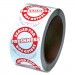 ICONEX ICX90232498 Tamper Seal Label, 2" dia, Red/White, 500/Roll, 4 Rolls/Carton