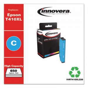 Innovera IVRT410XL220 Remanufactured Cyan High-Yield Ink, Replacement for Epson T410XL , 650 Page-Yield