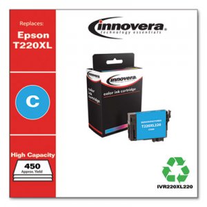 Innovera IVR220XL220 Remanufactured Cyan High-Yield Ink, Replacement for Epson T220XL (T220XL220), 450 Page-Yield