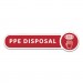 Rubbermaid Commercial RCP2138292 Medical Decal, PPE DISPOSAL, 10 x 2.5, Red