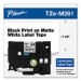 Brother P-Touch BRTTZEM261 TZe Standard Adhesive Laminated Labeling Tape, 1.4" x 26.2 ft, Black on Matte White