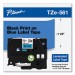 Brother P-Touch BRTTZE561CS TZe Standard Adhesive Laminated Labeling Tape, 1.4" x 26.2 ft, Black on Blue