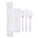 Hoffmaster HFM117799 Economy Cutlery Kit, Fork/Knife/Spoon/Napkin, White, 250/Carton