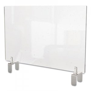 Ghent GHEPEC3036A Clear Partition Extender with Attached Clamp, 36 x 3.88 x 30, Thermoplastic Sheeting