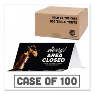 Tabbies TAB79186 BeSafe Messaging Table Top Tent Card, 8 x 3.87, Sorry! Area Closed Thank You For Keeping A