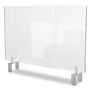 Ghent GHEPEC3029A Clear Partition Extender with Attached Clamp, 29 x 3.88 x 30, Thermoplastic Sheeting