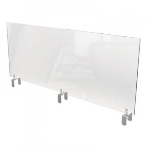 Ghent GHEPEC1848A Clear Partition Extender with Attached Clamp, 48 x 3.88 x 18, Thermoplastic Sheeting