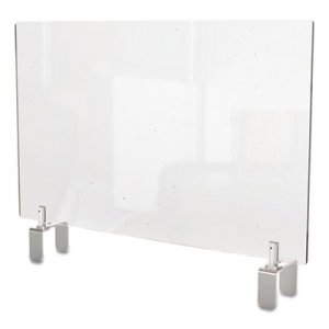 Ghent GHEPEC1836A Clear Partition Extender with Attached Clamp, 36 x 3.88 x 18, Thermoplastic Sheeting