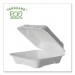Eco-Products ECOEPHC81NFA Vanguard Renewable and Compostable Sugarcane Clamshells, 1-Compartment, 8 x 8 x 3, White, 200/Carton
