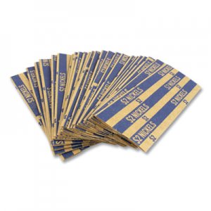 CONTROLTEK CNK560043 Flat Tubular Coin Wrap, Nickels, $2.00, Blue, 1,000/Box