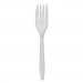 Pactiv PCTYFWFWCH Fieldware Polypropylene Cutlery, Fork, Mediumweight, White, 1,000/Carton