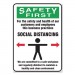 Accuform GN1MGNG908VPESP Social Distance Signs, Wall, 10 x 14, Customers and Employees Distancing Clean Environment, Humans/Arrows, Green/White, 10