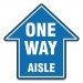 Accuform GN1MFS466ESP Slip-Gard Social Distance Floor Signs, 17 x 17, "One Way Aisle", Blue, 25/Pack