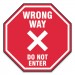 Accuform GN1MFS465ESP Slip-Gard Social Distance Floor Signs, 12 x 12, "Wrong Way Do Not Enter", Red, 25/Pack
