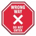 Accuform GN1MFS465ESP Slip-Gard Social Distance Floor Signs, 12 x 12, "Wrong Way Do Not Enter", Red, 25/Pack