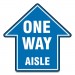 Accuform GN1MFS464ESP Slip-Gard Social Distance Floor Signs, 12 x 12, "One Way Aisle", Blue, 25/Pack