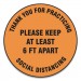 Accuform GN1MFS429ESP Slip-Gard Floor Signs, 17" Circle,"Thank You For Practicing Social Distancing Please Keep At Least 6 ft