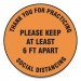 Accuform GN1MFS428ESP Slip-Gard Floor Signs, 12" Circle,"Thank You For Practicing Social Distancing Please Keep At Least 6 ft