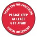 Accuform GN1MFS423ESP Slip-Gard Floor Signs, 17" Circle, "Thank You For Practicing Social Distancing Please Keep At Least 6 ft