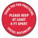 Accuform GN1MFS422ESP Slip-Gard Floor Signs, 12" Circle, "Thank You For Practicing Social Distancing Please Keep At Least 6 ft