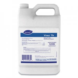 Diversey DVO101104260 Virex TB Disinfectant Cleaner, Lemon Scent, Liquid, 1 gal Bottle, 4/Carton
