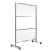 MasterVision BVCDSP123046 Protector Series Mobile Glass Panel Divider, 68.5 x 22 x 50, Clear/Aluminum