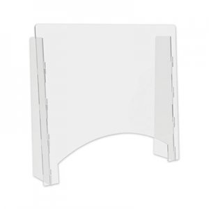 deflecto DEFPBCTPC2724P Counter Top Barrier with Pass Thru, 27" x 6" x 23.75", Polycarbonate, Clear, 2/Carton