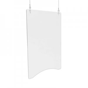 deflecto DEFPBCHA2436 Hanging Barrier, 23.75" x 35.75", Acrylic, Clear, 2/Carton