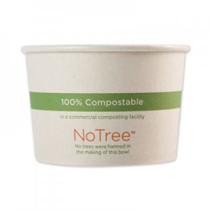 World Centric WORBOSU16 No Tree Paper Bowls, 16 oz, 4.4" Diameter x 3"h, Natural, 500/Carton