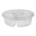 Pactiv PCT1064DP4CLRL Dip Cup Platter, 4-Compartment, 64 oz, 10" Diameter, Clear, 100/Carton