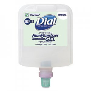 Dial Professional DIA19708 Dial 1700 Manual Refill Antibacterial Gel Hand Sanitizer, Fragrance-Free, 1.2 L, 3/Carton