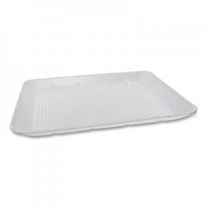 Pactiv PCTHTF110140000 Supermarket Tray, #1014 Family Pack Tray, 13.88 x 9.88 x 1, White, 100/Carton