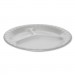 Pactiv PCT0TK100110000 Laminated Foam Dinnerware, 3-Compartment Plate, 8.88" Diameter, White, 500/Carton