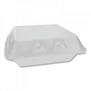 Pactiv PCTYHLWV9030000 SmartLock Vented Foam Hinged Lid Containers, 3-Compartment, 9 x 9.25 x 3.25, White, 150/Carton