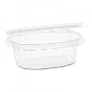 Pactiv PCT0CA910120000 EarthChoice PET Hinged Lid Deli Container, 12 oz, 4.92 x 5.87 x 1.89, Clear, 200