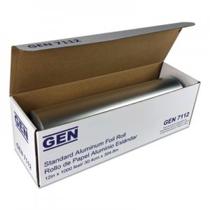 GEN GEN7112CT Standard Aluminum Foil Roll, 12" x 1,000 ft, 6/Carton