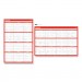 Universal UNV71004 Erasable Wall Calendar, 24 x 36, White/Red, 2021