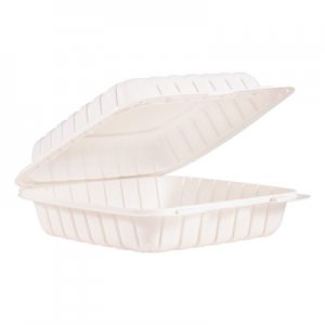 ProPlanet DCC90MFPPHT1 Hinged Lid Containers, Single Compartment, 9 x 8.8 x 3, White, 150/Carton