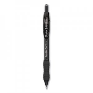 Paper Mate PAP2095468 Profile Retractable Gel Pen, Fine 0.5 mm, Black Ink, Translucent Black Barrel, Dozen