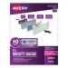 Avery AVE71206 The Mighty Badge Name Badge Holder Kit, Horizontal, 3 x 1, Laser, Silver, 10 Holders/ 80 Inserts