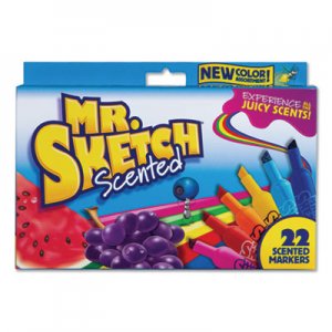 Mr. Sketch SAN2054594 Scented Watercolor Marker, Broad Chisel Tip, Assorted Colors, 22/Pack