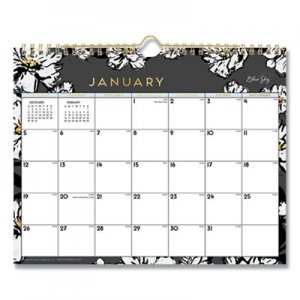 Blue Sky BLS116052 Baccara Dark Wall Calendar, 11 x 8.75, 2021